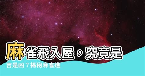 麻雀進屋|【麻雀飛進家裏代表什麼】麻雀飛進家裡代表什麼？福禍吉凶大公。